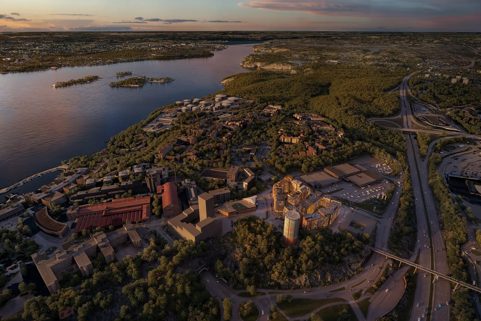 Flygbild över Nacka